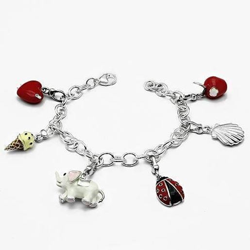 Picture of LOS607 - 925 Sterling Silver Bracelet Silver Women Epoxy Multi Color