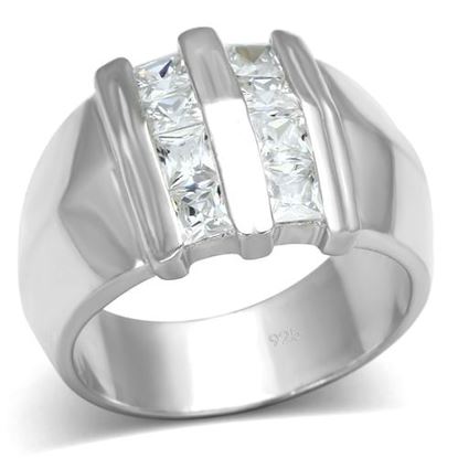 Picture of LOS623 - 925 Sterling Silver Ring Silver Women AAA Grade CZ Clear