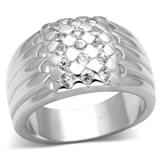 Picture of LOS639 - 925 Sterling Silver Ring Silver Women AAA Grade CZ Clear