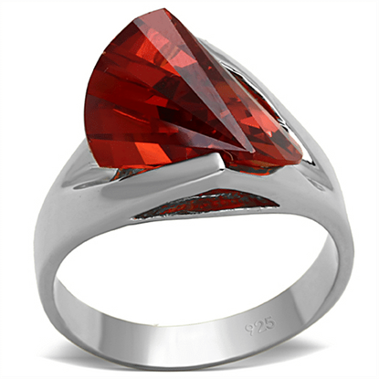 Picture of LOS640 - 925 Sterling Silver Ring Silver Women AAA Grade CZ Garnet