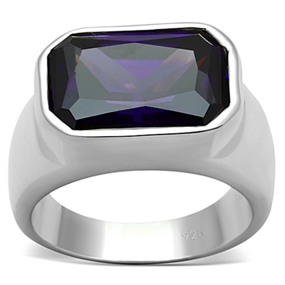 Picture of LOS672 - 925 Sterling Silver Ring Silver Women AAA Grade CZ Amethyst