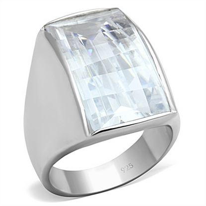 Picture of LOS690 - 925 Sterling Silver Ring Silver Women AAA Grade CZ Clear