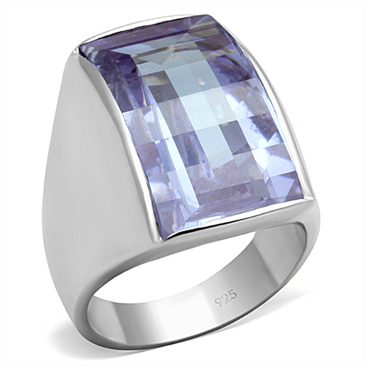 Picture of LOS692 - 925 Sterling Silver Ring Silver Women AAA Grade CZ Light Amethyst