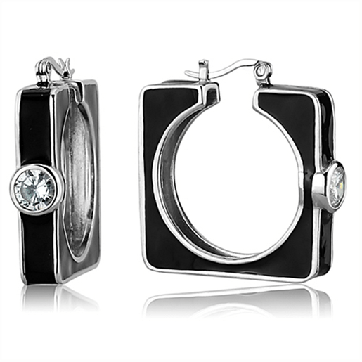 Picture of LOS754 - 925 Sterling Silver Earrings Rhodium Women AAA Grade CZ Clear