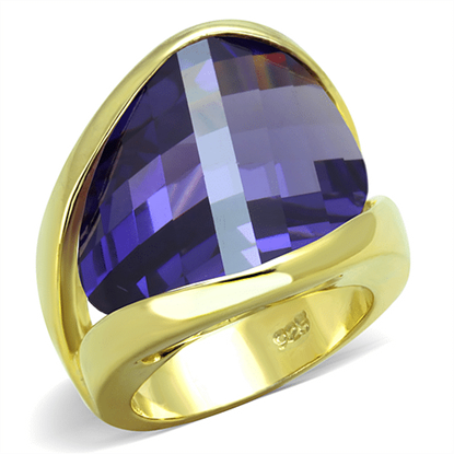 Picture of LOS821 - 925 Sterling Silver Ring Gold Women AAA Grade CZ Tanzanite