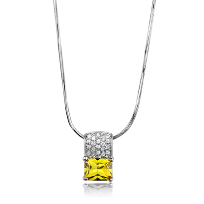 Picture of LOS852 - 925 Sterling Silver Necklace Rhodium Women AAA Grade CZ Topaz