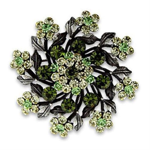 Picture of OT635 - White Metal Brooches Antique Silver Women Top Grade Crystal Multi Color