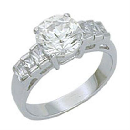 Picture of S14030 - 925 Sterling Silver Ring Rhodium Women AAA Grade CZ Clear