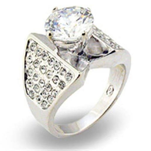 Picture of S22110 - 925 Sterling Silver Ring Rhodium Women AAA Grade CZ Clear