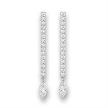 Picture of S411207 - 925 Sterling Silver Earrings Rhodium Women AAA Grade CZ Clear