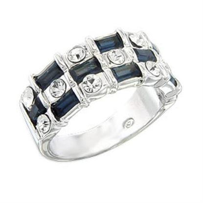 Picture of S55206 - 925 Sterling Silver Ring Rhodium Women Top Grade Crystal Montana