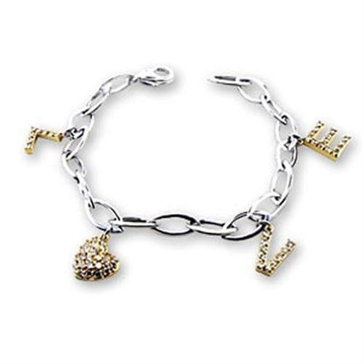 Picture of S56206 - 925 Sterling Silver Bracelet Reverse Two-Tone Women AAA Grade CZ Clear