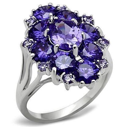 Picture of SS005 - 925 Sterling Silver Ring Silver Women AAA Grade CZ Tanzanite