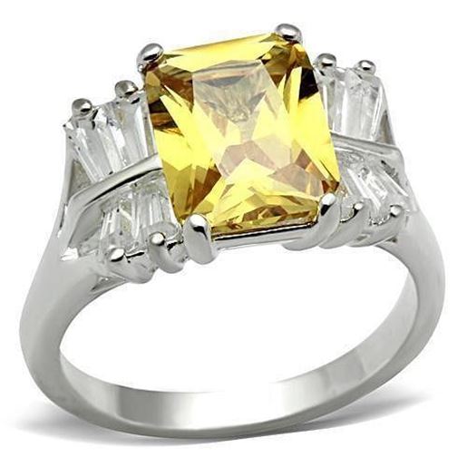 Picture of SS012 - 925 Sterling Silver Ring Silver Women AAA Grade CZ Topaz