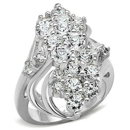 Picture of SS016 - 925 Sterling Silver Ring Silver Women AAA Grade CZ Clear