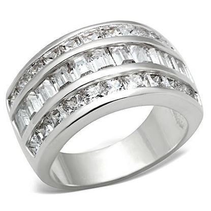 Picture of SS022 - 925 Sterling Silver Ring Silver Women AAA Grade CZ Clear