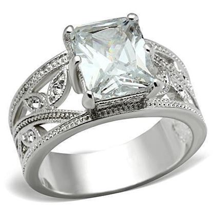 Picture of SS024 - 925 Sterling Silver Ring Silver Women AAA Grade CZ Clear