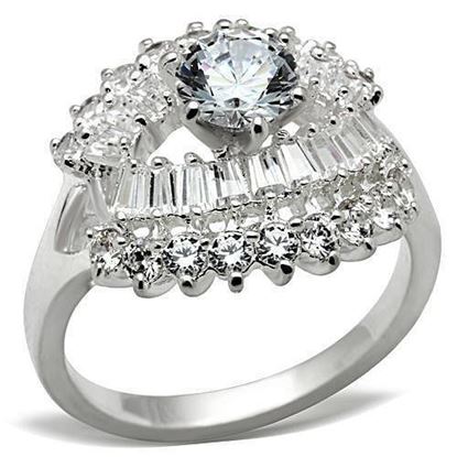 Picture of SS026 - 925 Sterling Silver Ring Silver Women AAA Grade CZ Clear