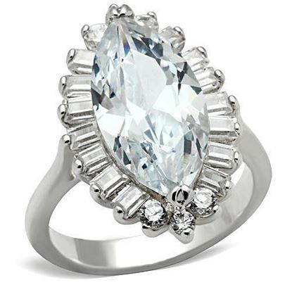 Picture of SS027 - 925 Sterling Silver Ring Silver Women AAA Grade CZ Clear