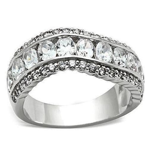 Picture of SS029 - 925 Sterling Silver Ring Silver Women AAA Grade CZ Clear