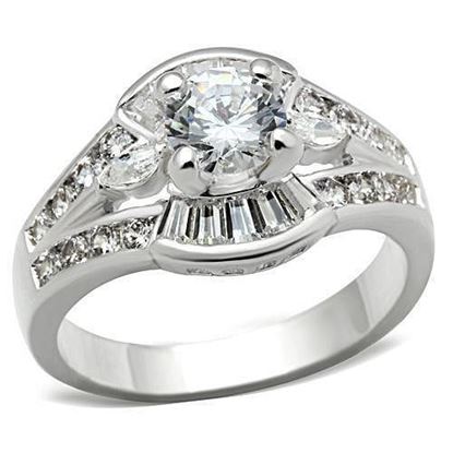 Picture of SS030 - 925 Sterling Silver Ring Silver Women AAA Grade CZ Clear