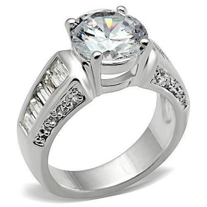 Picture of SS031 - 925 Sterling Silver Ring Silver Women AAA Grade CZ Clear