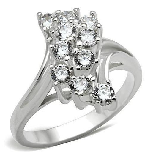 Picture of SS033 - 925 Sterling Silver Ring Silver Women AAA Grade CZ Clear