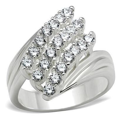 Picture of SS035 - 925 Sterling Silver Ring Silver Women AAA Grade CZ Clear