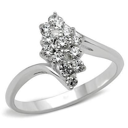 Picture of SS054 - 925 Sterling Silver Ring Silver Women AAA Grade CZ Clear