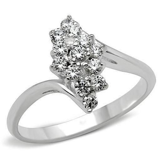 Picture of SS054 - 925 Sterling Silver Ring Silver Women AAA Grade CZ Clear