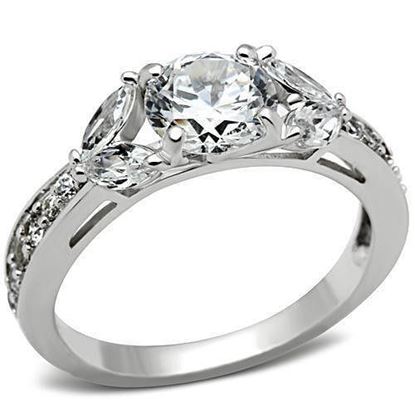 Picture of SS059 - 925 Sterling Silver Ring Silver Women AAA Grade CZ Clear