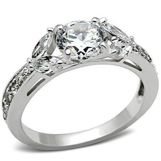 Picture of SS059 - 925 Sterling Silver Ring Silver Women AAA Grade CZ Clear