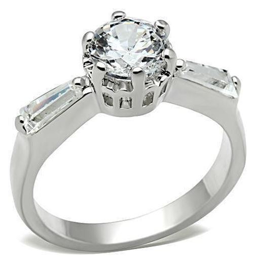 Picture of SS060 - 925 Sterling Silver Ring Silver Women AAA Grade CZ Clear