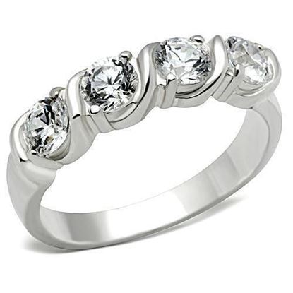 Picture of SS063 - 925 Sterling Silver Ring Silver Women AAA Grade CZ Clear