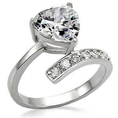 Picture of TK009 - Stainless Steel Ring High-Polished Women AAA Grade CZ Clear