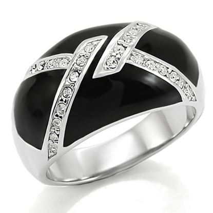 Picture of TK022 - Stainless Steel Ring High polished (no plating) Women Top Grade Crystal Clear