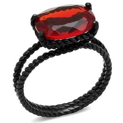 Picture of TK030J - Stainless Steel Ring IP Black(Ion Plating) Women Synthetic Siam