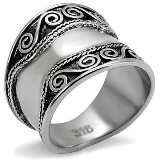 Picture of TK052 - Stainless Steel Ring High polished (no plating) Women No Stone No Stone