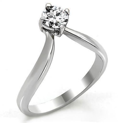 Picture of TK0W260 - Stainless Steel Ring High polished (no plating) Women AAA Grade CZ Clear