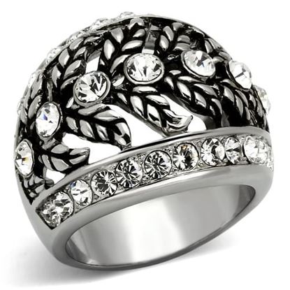 Picture of TK1015 - Stainless Steel Ring High polished (no plating) Women Top Grade Crystal Clear