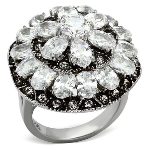 Picture of TK1016 - Stainless Steel Ring High polished (no plating) Women AAA Grade CZ Clear