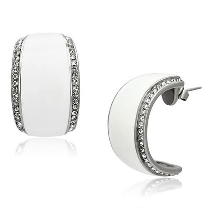 Picture of TK1046 - Stainless Steel Earrings High polished (no plating) Women Top Grade Crystal Clear