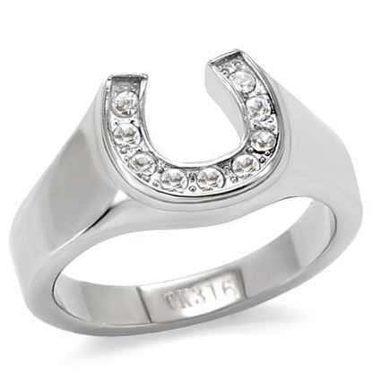 Picture of TK10616 - Stainless Steel Ring High polished (no plating) Women Top Grade Crystal Clear