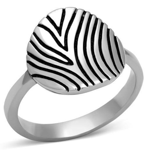 Picture of TK1078 - Stainless Steel Ring High polished (no plating) Women Epoxy Jet