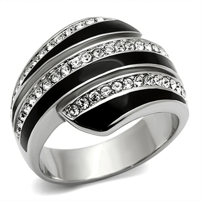 Picture of TK1134 - Stainless Steel Ring High polished (no plating) Women Top Grade Crystal Clear