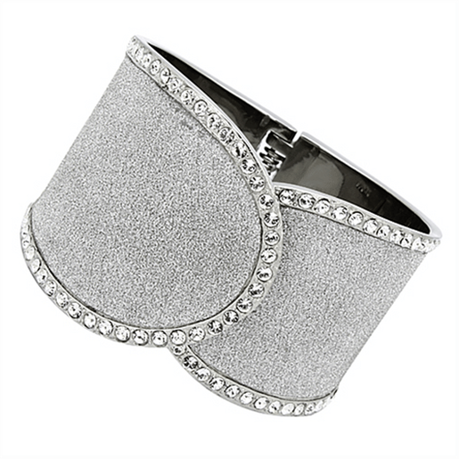 Picture of TK1152 - Stainless Steel Bangle High polished (no plating) Women Top Grade Crystal Clear