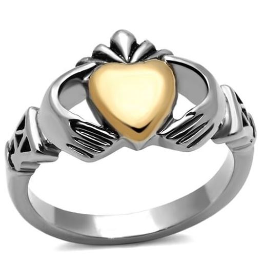 Picture of TK1157 - Stainless Steel Ring Two-Tone IP Gold (Ion Plating) Women No Stone No Stone