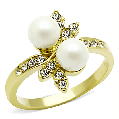 Picture of TK116G - Stainless Steel Ring IP Gold(Ion Plating) Women Synthetic White