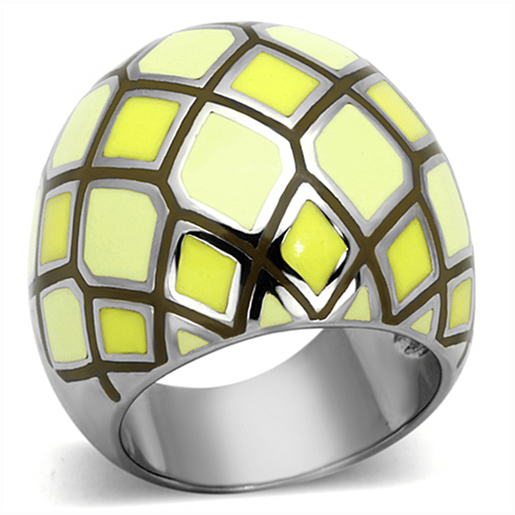 Picture of TK1173 - Stainless Steel Ring High polished (no plating) Women Epoxy Multi Color