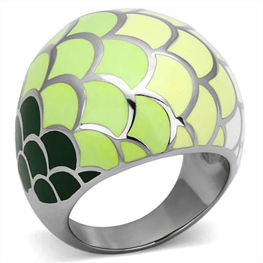 Picture of TK1174 - Stainless Steel Ring High polished (no plating) Women Epoxy Multi Color